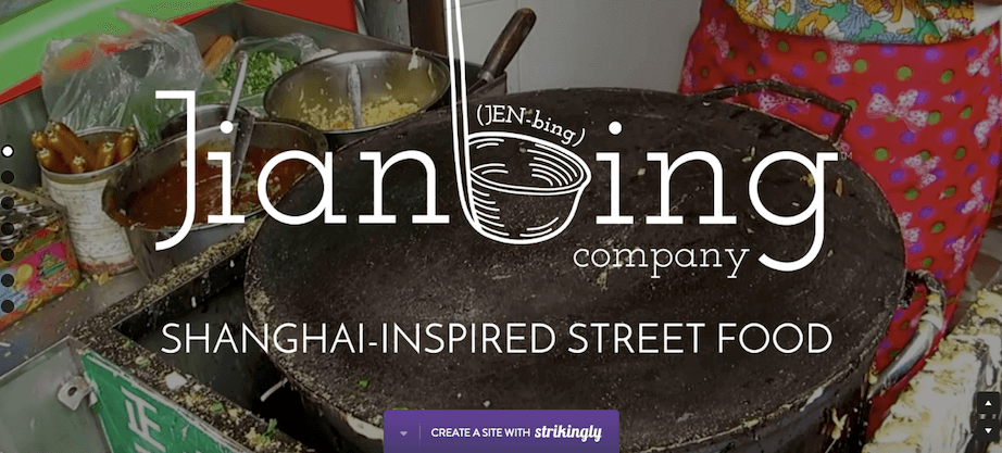 Screenshot from a Strikingly user's online restaurant website Screenshot from a Strikingly user's online restaurant website